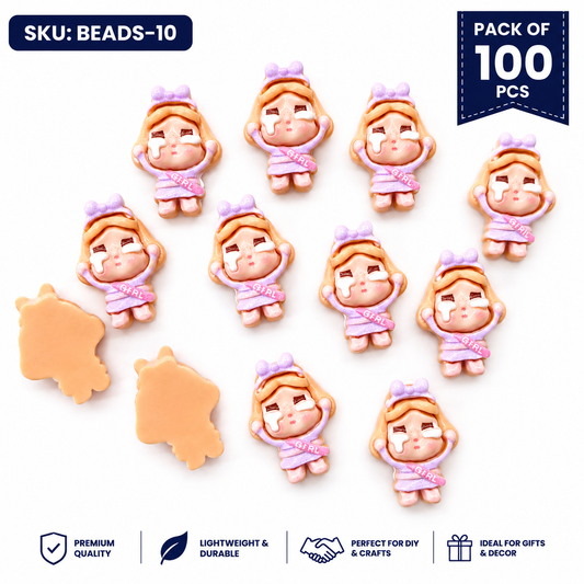 100pc Cartoon Character Beads for DIY Crafts, Accessories & Decoration (BEADS-10)