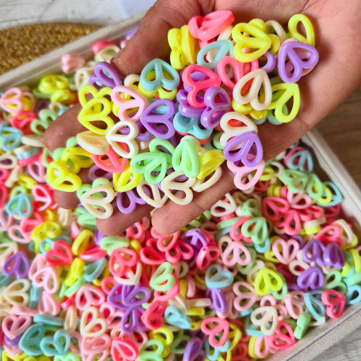 100 Grams Multi Color Beads For DIY Hair Accessories, Jewellery, Crafts Making (039)