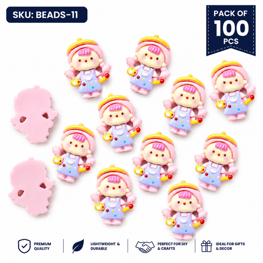 100pc Cartoon Character Beads for DIY Crafts, Accessories & Decoration (BEADS-11)