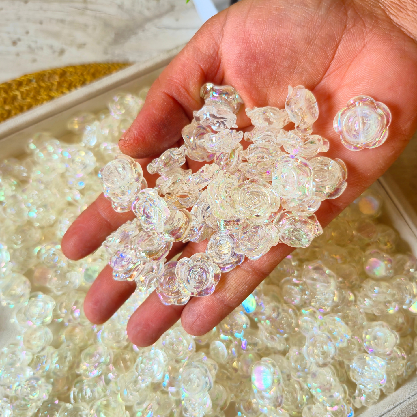 100 Grams Multi Color Beads For DIY Hair Accessories, Jewellery, Crafts Making (051)