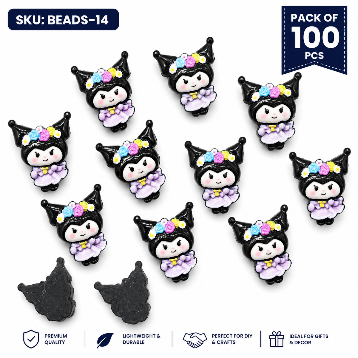100pc Cartoon Character Beads for DIY Crafts, Accessories & Decoration (BEADS-14)