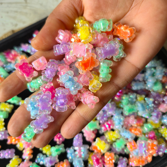 100gm Multi Color Beads For Making Hair Accessories, Jewellery, DIY Crafts (Mix Beads 63)