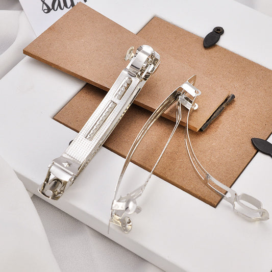 8CM (100PC) Silver Barrette Back Hair Clips Medium