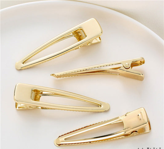 6.5cm (25PC) Gold Hair Clips Triangle Shape