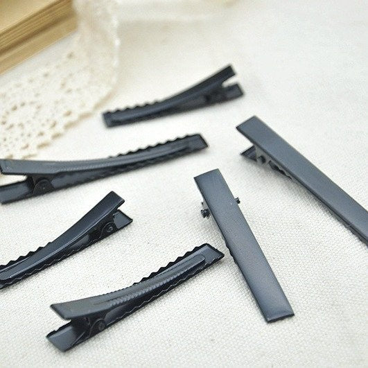 Pack Of 100pc 6.5cm Black Alligator Clips for Hair Bows