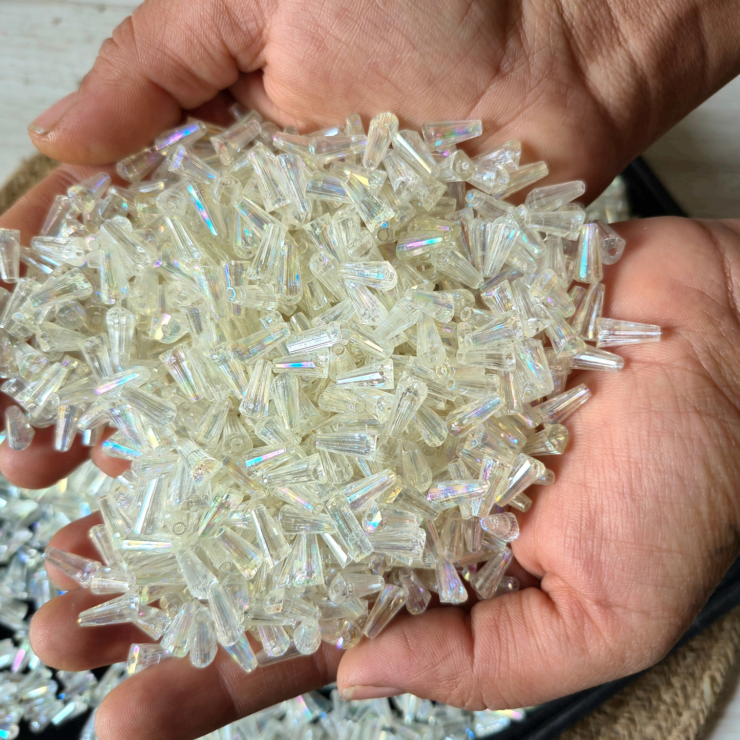 100gm Multi Color Beads For Making Hair Accessories, Jewellery, DIY Crafts (Mix Beads 65)