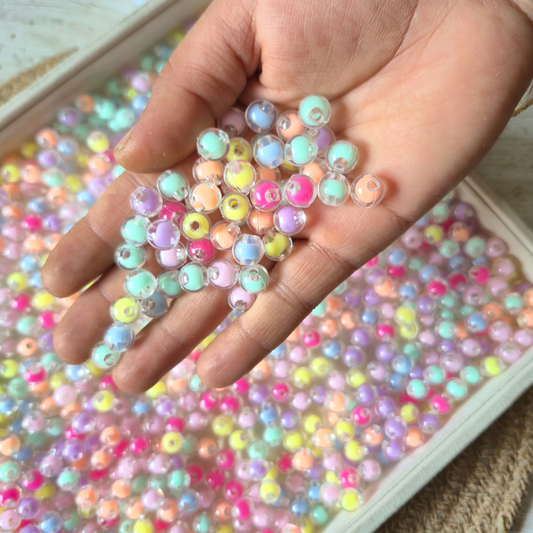 100gm Multi Color Beads For Making Hair Accessories, Jewellery, DIY Crafts (Mix Beads 67)