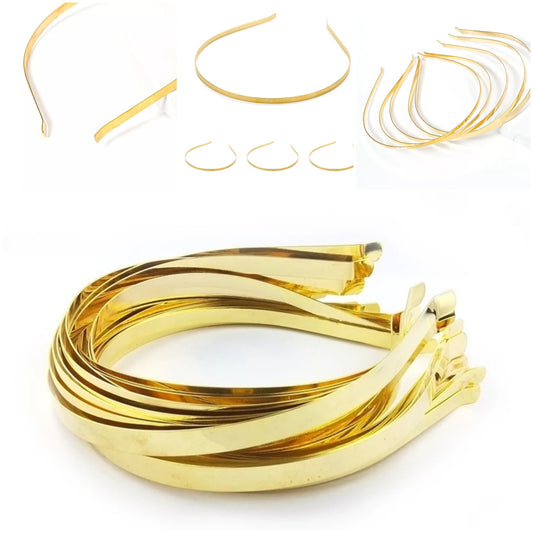 Pack of 30pc Metal Golden Color Hair Bands (7mm Width)