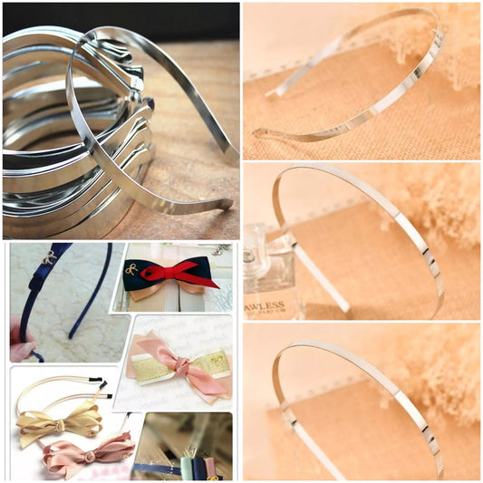 Pack of 50pc Metal Silver Color Hair Bands (5mm Width)