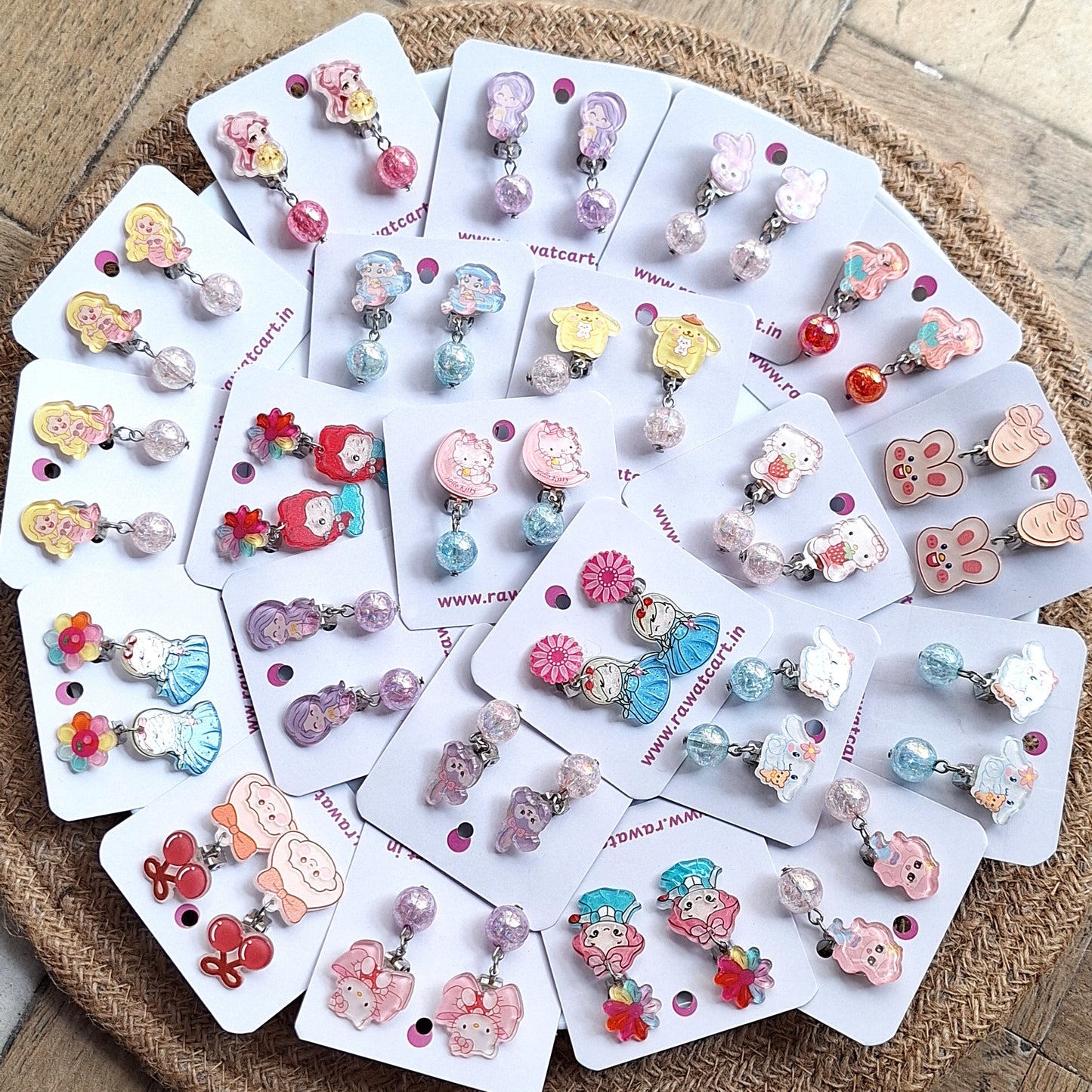 Expertly crafted for young girls, these Clip On Earrings (MIX DESIGNS)