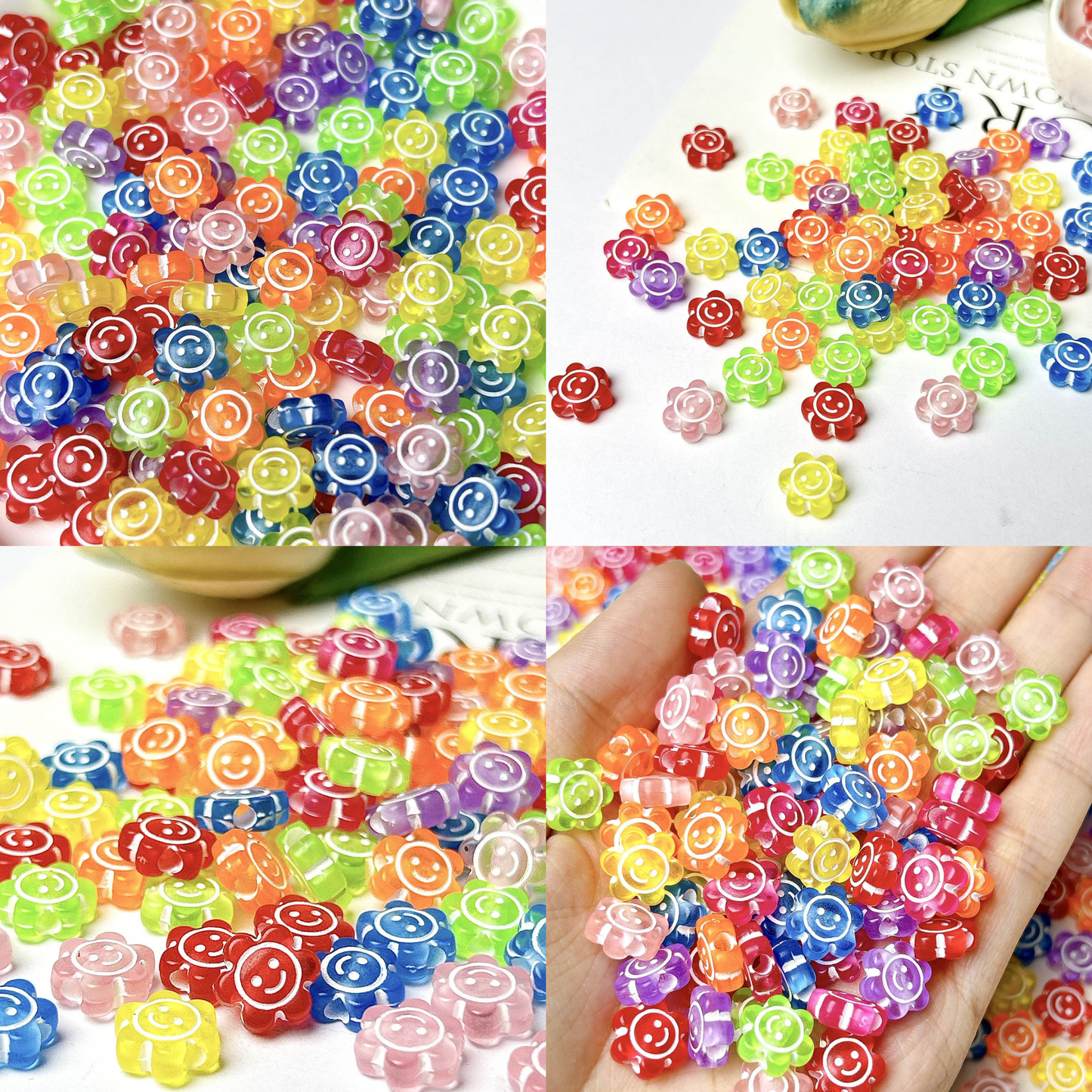 100 Grams Beads For Making Hair Accessories, Jewellery Crafts Items (AB-12)