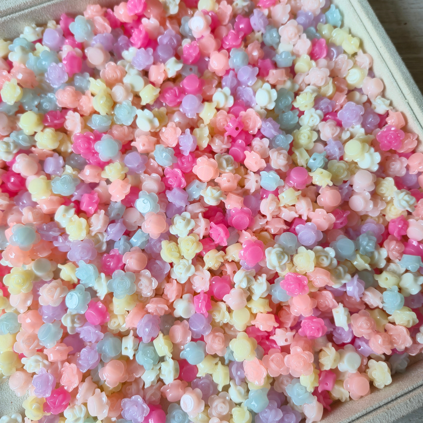 100 Grams Multi Color Beads For DIY Hair Accessories, Jewellery, Crafts Making (011)