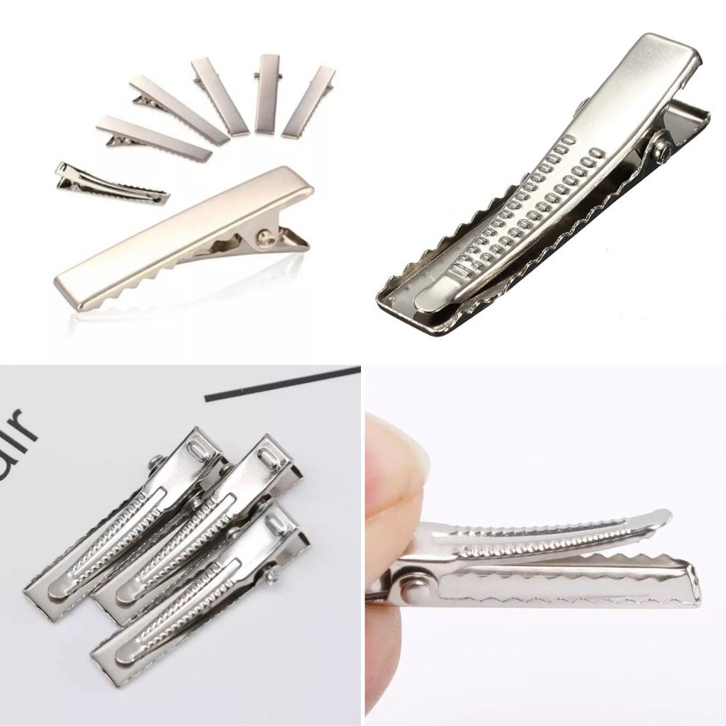 Pack Of 100pc 5.5cm Silver Alligator Clips for Hair Bows