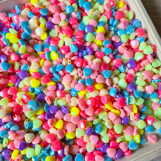 100 Grams Multi Color Beads For DIY Hair Accessories, Jewellery, Crafts Making (015)