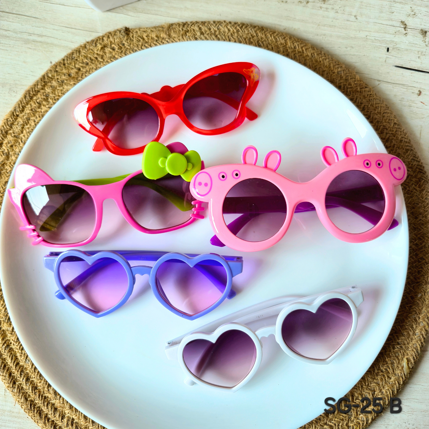 Pack of 5pcs Kids Colorful Sunglasses – DIY Craft Accessories & Party Favors SG-25