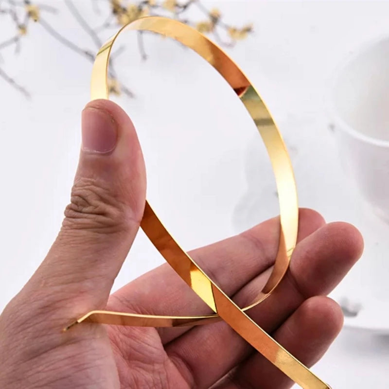 Pack of 50pc Metal Golden Color Hair Bands (5mm Width)