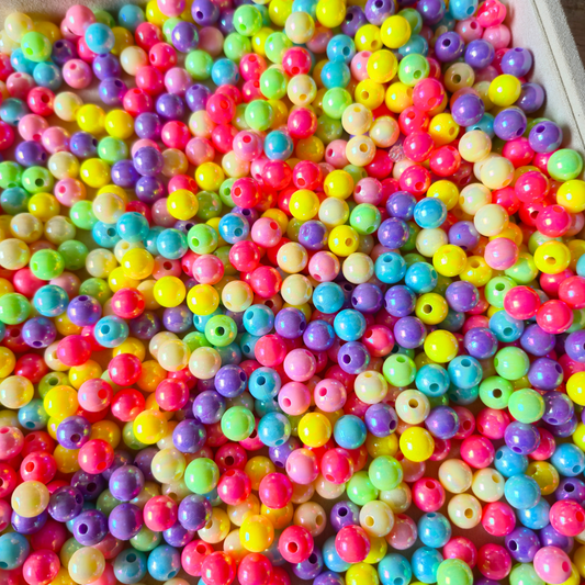 100 Grams Multi Color Beads For DIY Hair Accessories, Jewellery, Crafts Making (020)