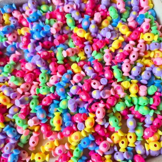 100 Grams Multi Color Beads For DIY Hair Accessories, Jewellery, Crafts Making (022)