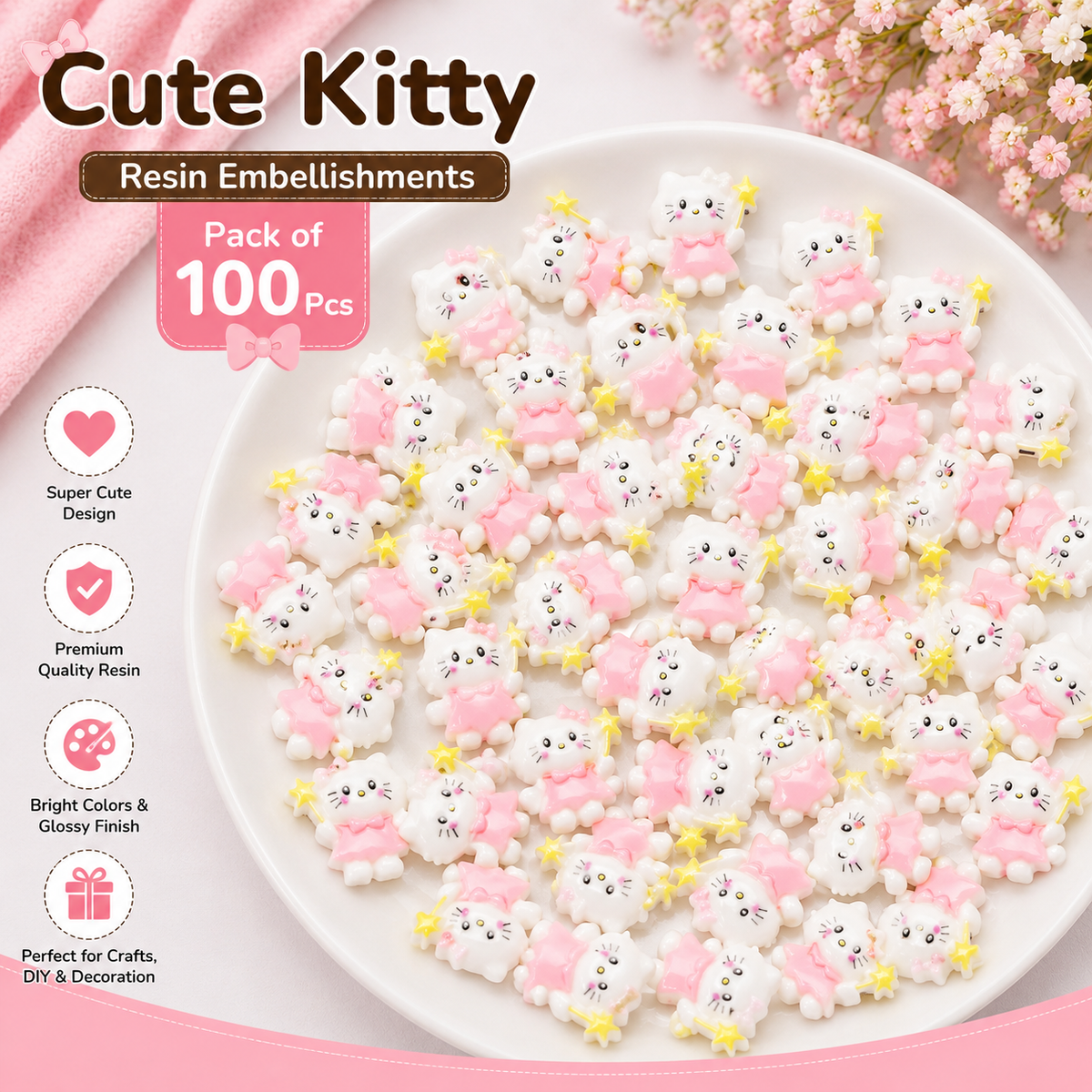 100pc Cartoon Character Beads for DIY Crafts, Accessories & Decoration (BEADS-06)