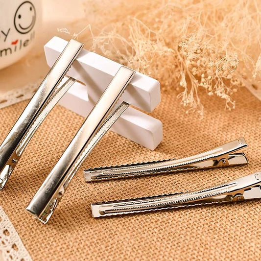 7.5cm (100pc) Silver Alligator Hair Clip - DIY Hair Clips