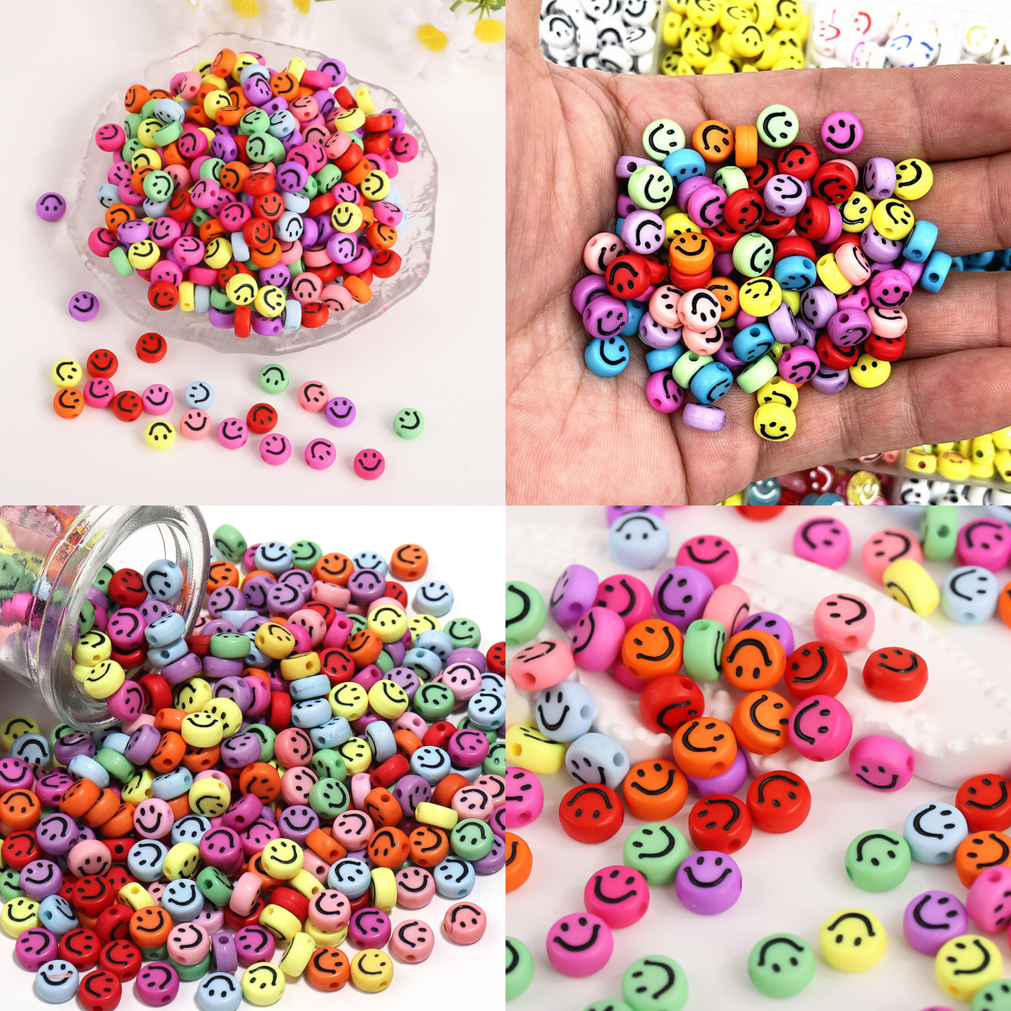 100 Grams Beads For Making Hair Accessories, Jewellery Crafts Items (AB-04)