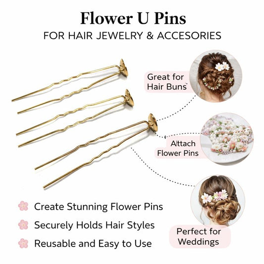 100pc Golden Color Hair Juda U-pin For Making Hair Accessories