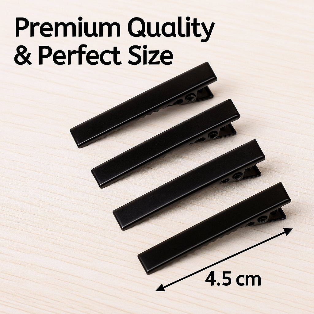 4.5cm (100pc) Black Alligator Hair Clips - DIY Crafts Hair Accessories