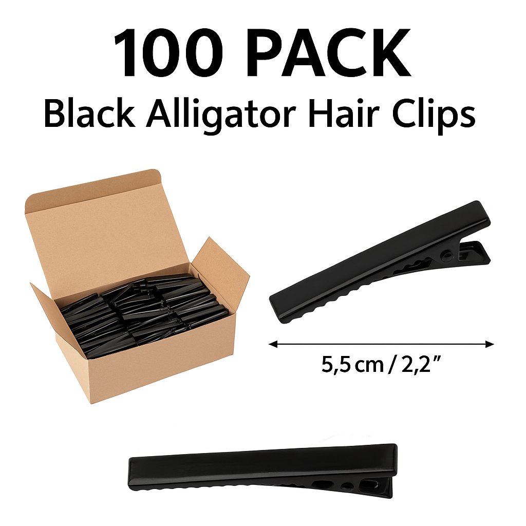 100pc (5.5cm) Black Alligator Hair Clips - DIY Hair Bows Making