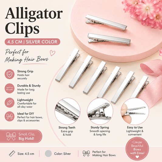 Pack Of 100pc 3cm Golden Alligator Clips for Hair Bows