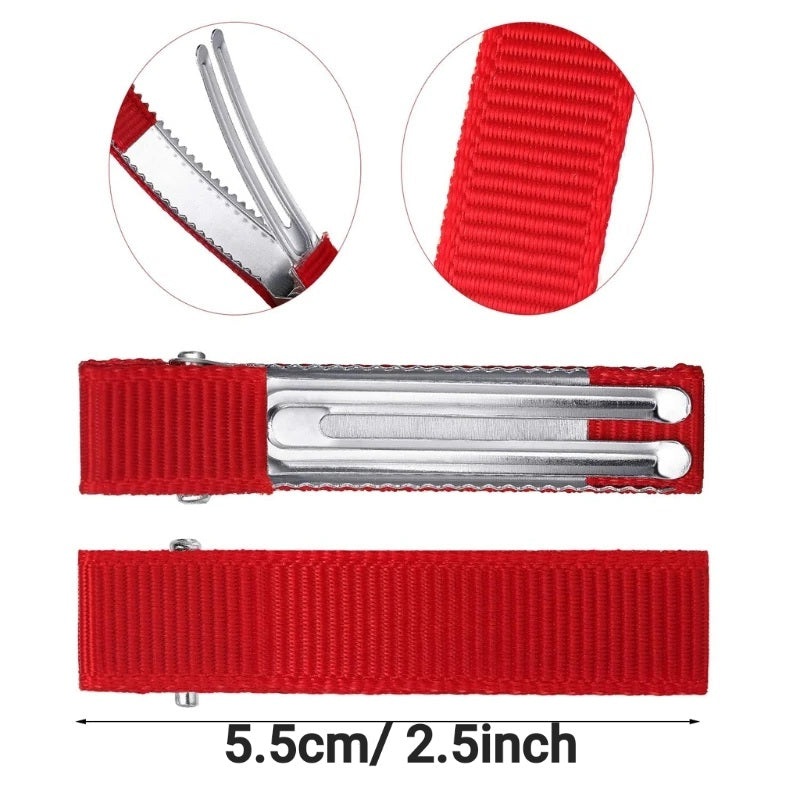 Ribbon Alligator Hair Clips 5.5 CM | Multicolor | Pack of 60 Pcs