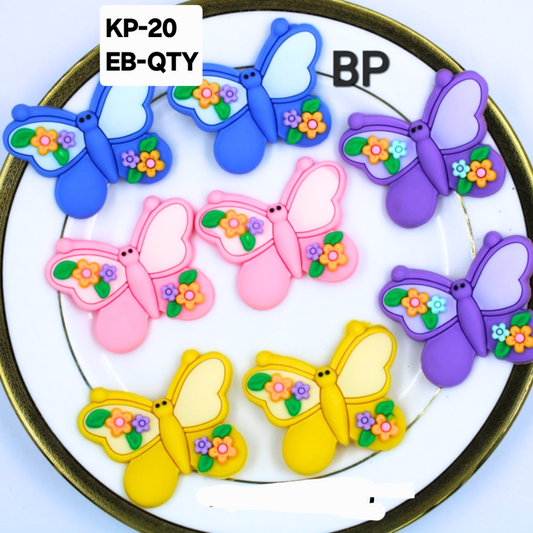 Pack Of 16pc Multi Color Silicon Hair Accessories Making Material (KP-020)