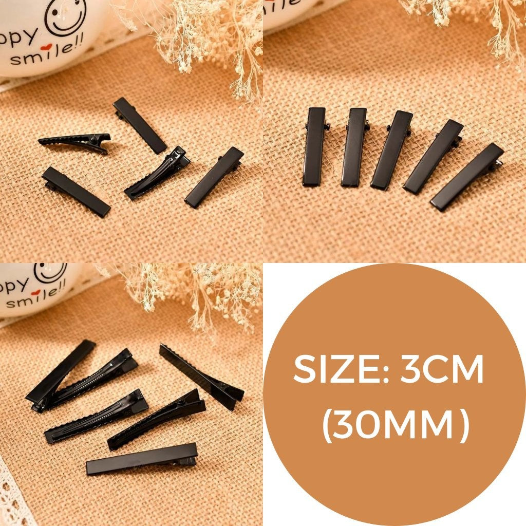 Pack Of 100pc 3cm Black Alligator Clips for Hair Bows