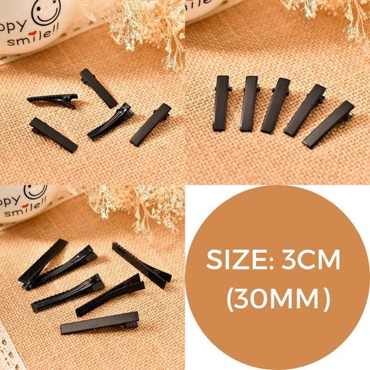 Pack Of 100pc 3cm Black Alligator Clips for Hair Bows