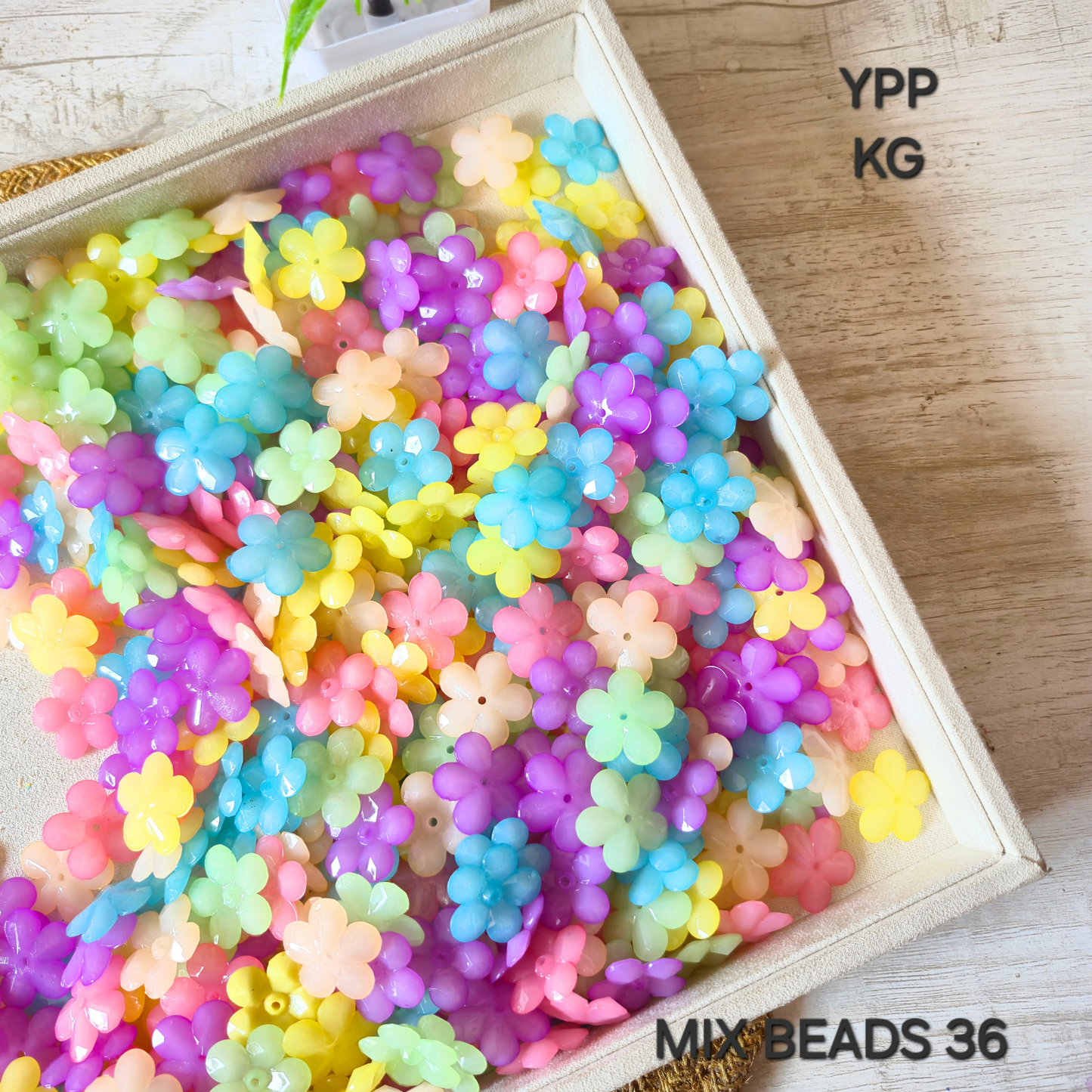 100 Grams Multi Color Beads For DIY Hair Accessories, Jewellery, Crafts Making (036)
