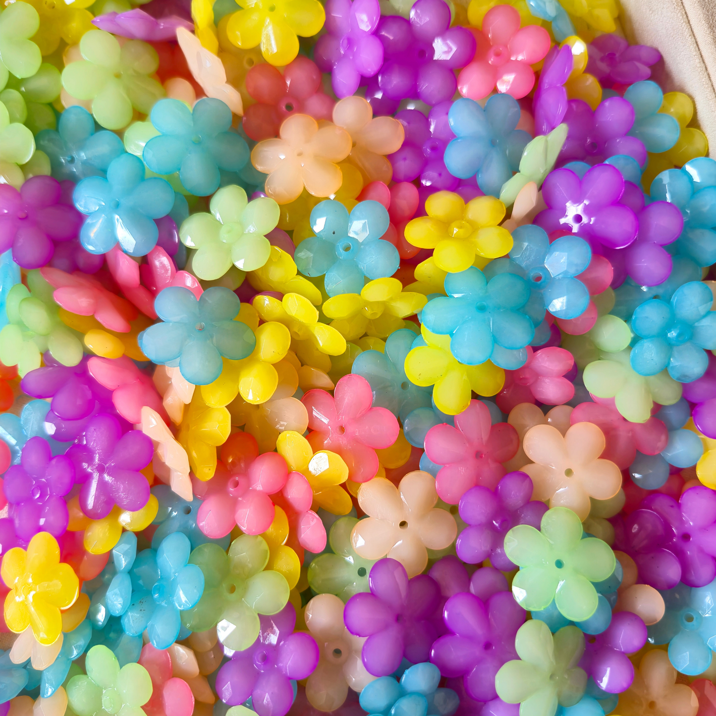 100 Grams Multi Color Beads For DIY Hair Accessories, Jewellery, Crafts Making (036)