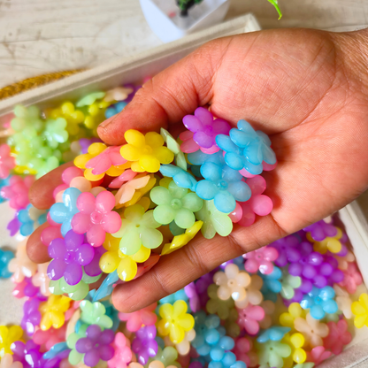 100 Grams Multi Color Beads For DIY Hair Accessories, Jewellery, Crafts Making (036)