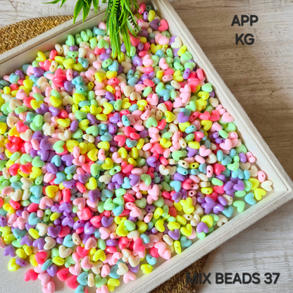 100 Grams Multi Color Beads For DIY Hair Accessories, Jewellery, Crafts Making (037)