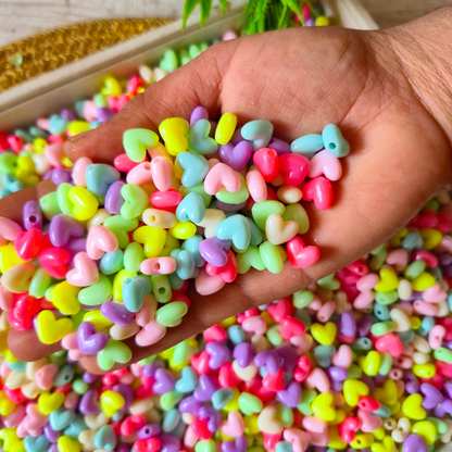 100 Grams Multi Color Beads For DIY Hair Accessories, Jewellery, Crafts Making (037)