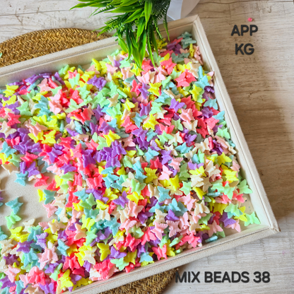 100 Grams Multi Color Beads For DIY Hair Accessories, Jewellery, Crafts Making (038)