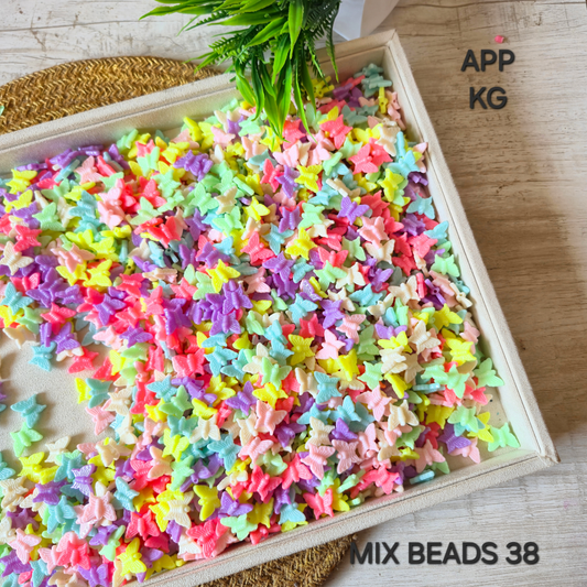 100 Grams Multi Color Beads For DIY Hair Accessories, Jewellery, Crafts Making (038)