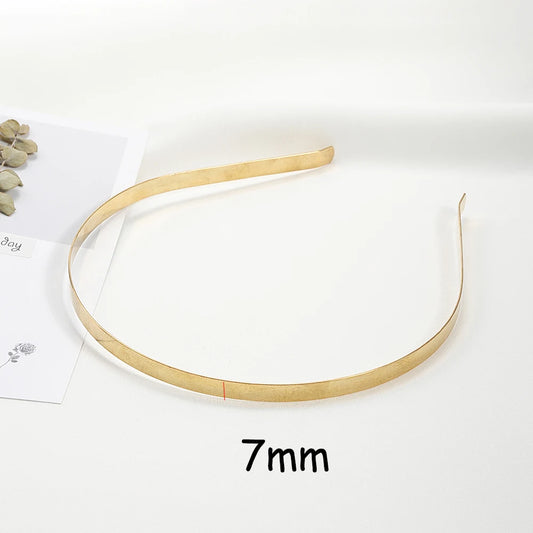 50pc (7mm) Wide Gold Metal Hair Bands
