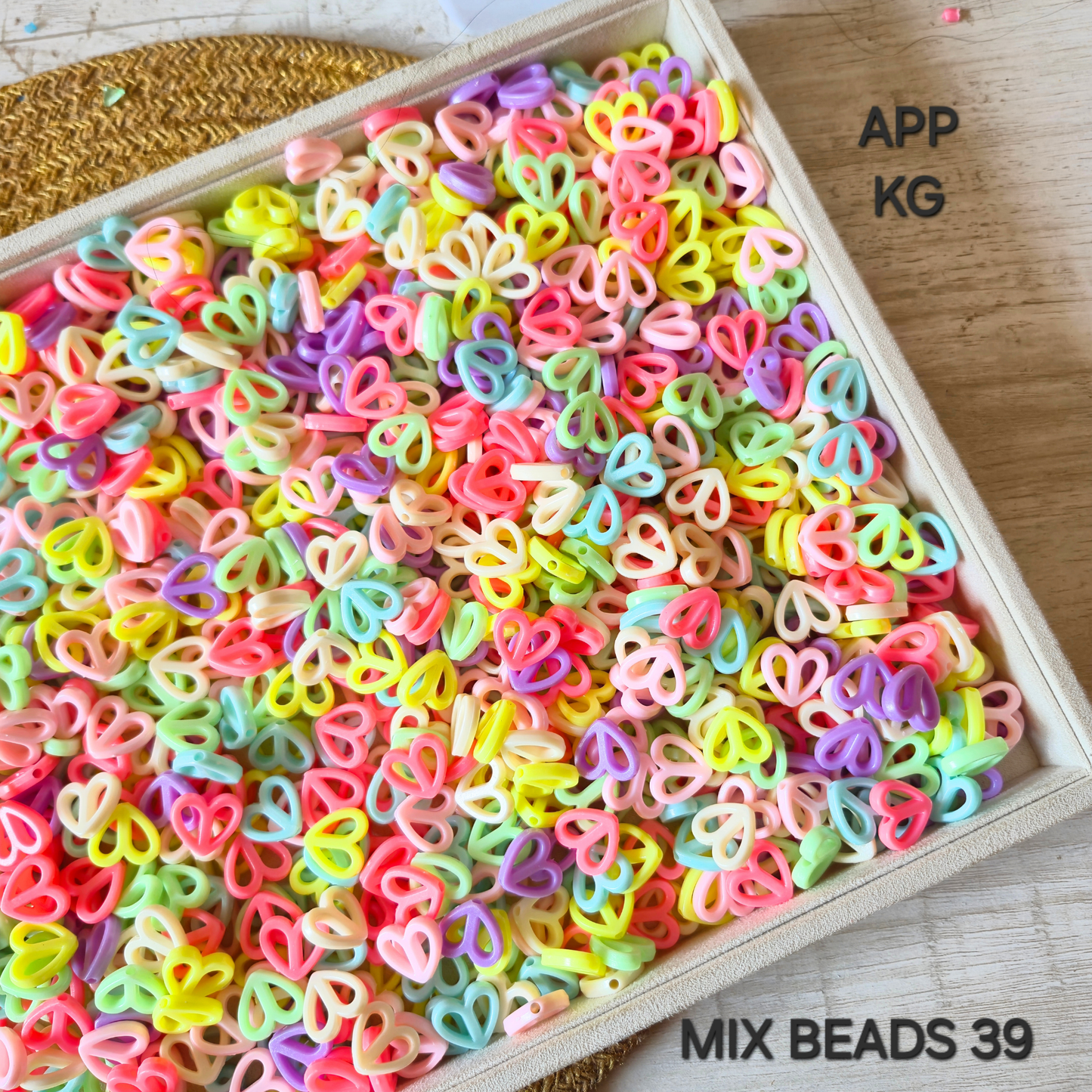 100 Grams Multi Color Beads For DIY Hair Accessories, Jewellery, Crafts Making (039)