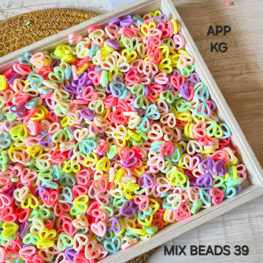 100 Grams Multi Color Beads For DIY Hair Accessories, Jewellery, Crafts Making (039)