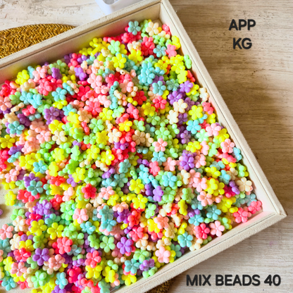 100 Grams Multi Color Beads For DIY Hair Accessories, Jewellery, Crafts Making (040)