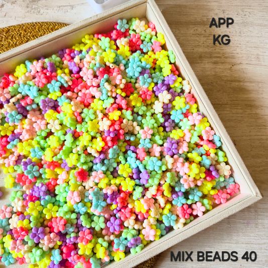 100 Grams Multi Color Beads For DIY Hair Accessories, Jewellery, Crafts Making (040)