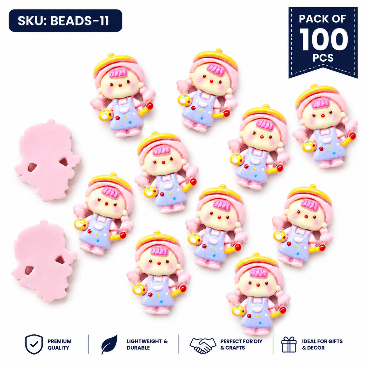 100pc Cartoon Character Beads for DIY Crafts, Accessories & Decoration (BEADS-11)