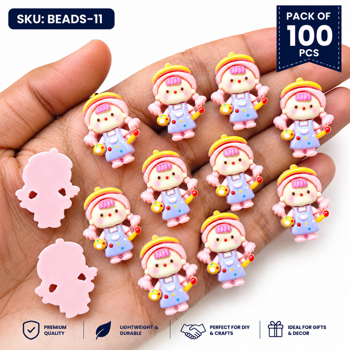 100pc Cartoon Character Beads for DIY Crafts, Accessories & Decoration (BEADS-11)