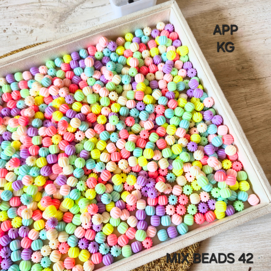 100 Grams Multi Color Beads For DIY Hair Accessories, Jewellery, Crafts Making (042)