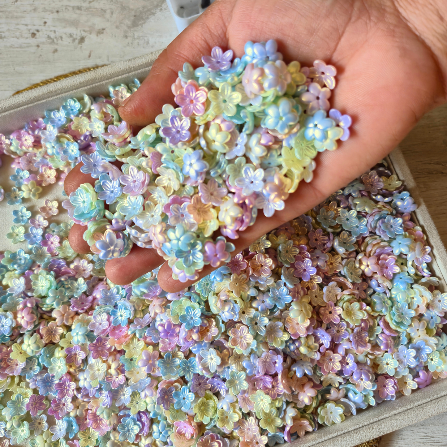 100 Grams Multi Color Beads For DIY Hair Accessories, Jewellery, Crafts Making (044)