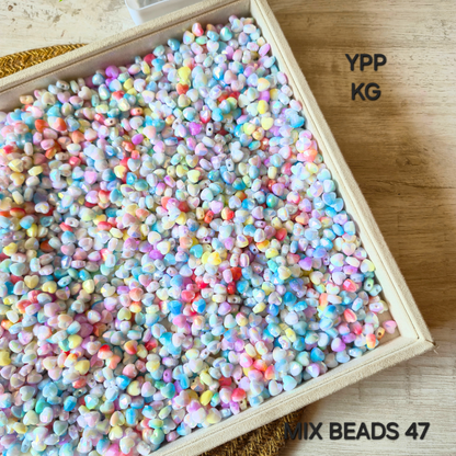 100 Grams Multi Color Beads For DIY Hair Accessories, Jewellery, Crafts Making (047)
